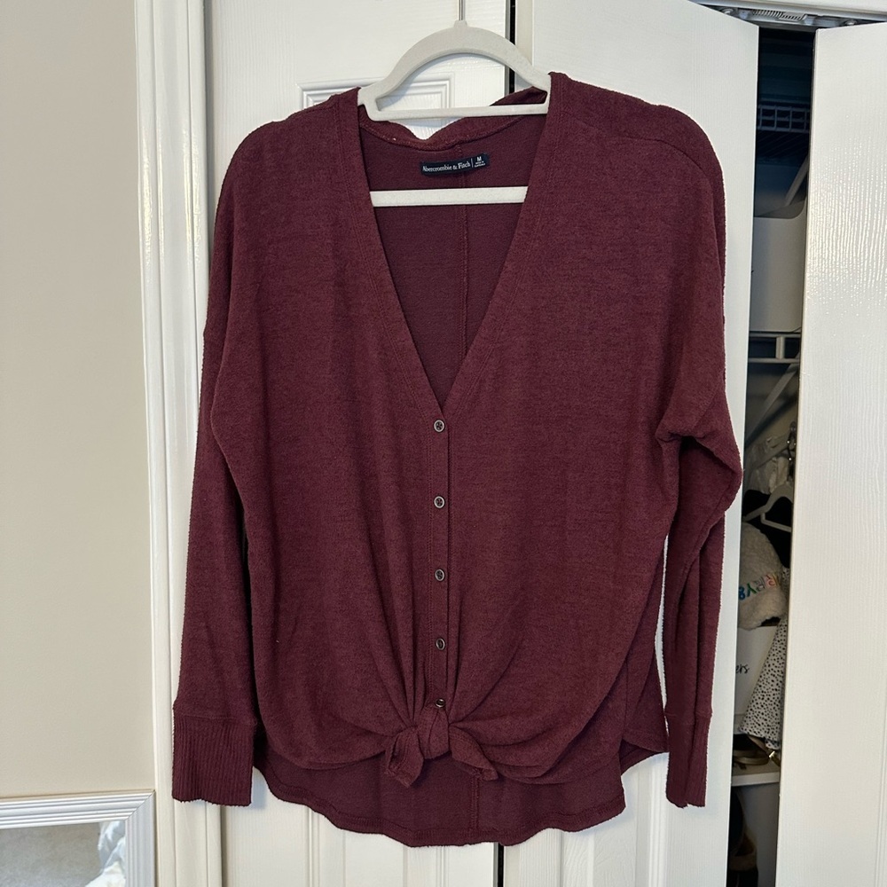 Abercrombie & Fitch Burgundy Long Sleeve Top